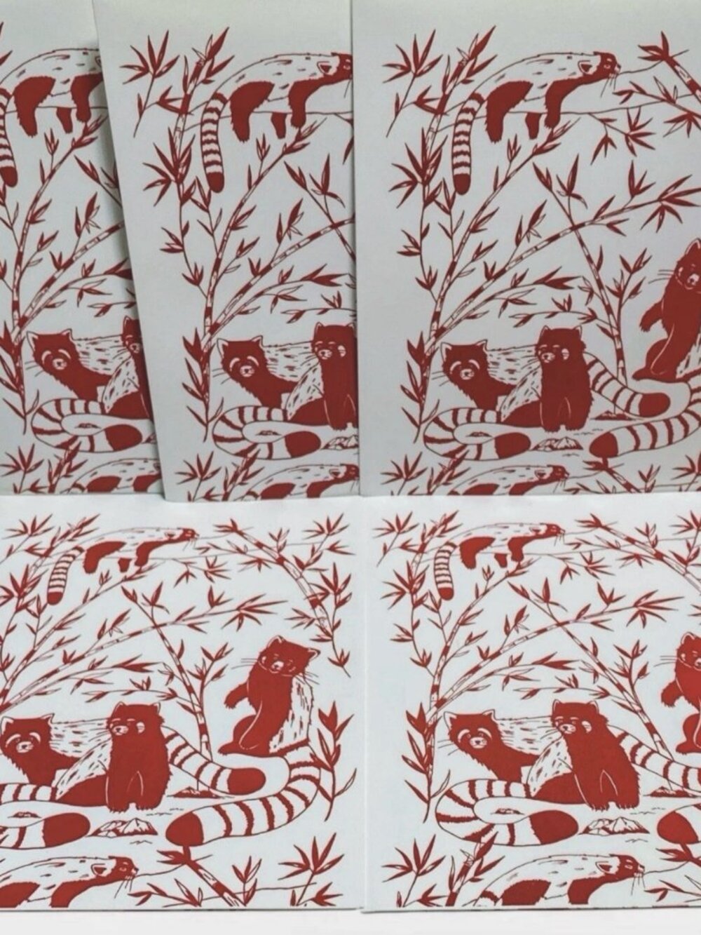 5 Red Pandas Folders 2-Pocket Plastic by Decomposition NWT